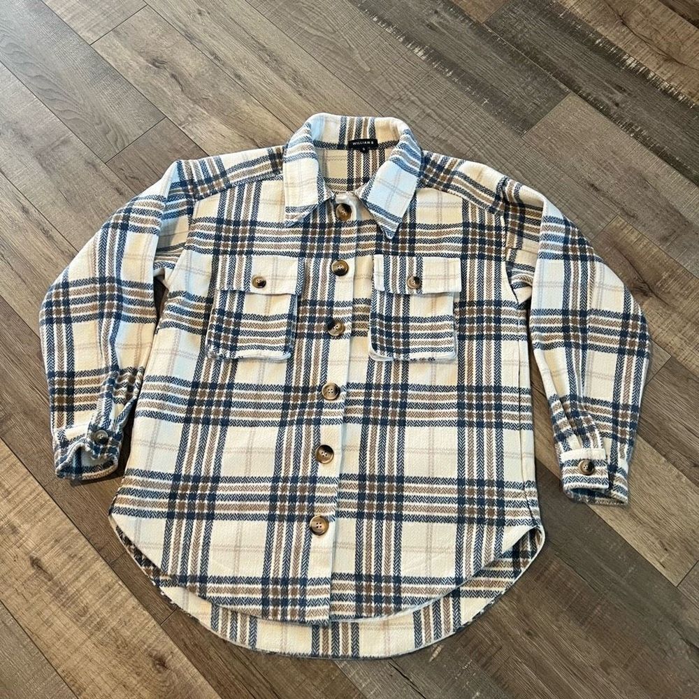 William B Plaid Flannel Shirt Jacket size s